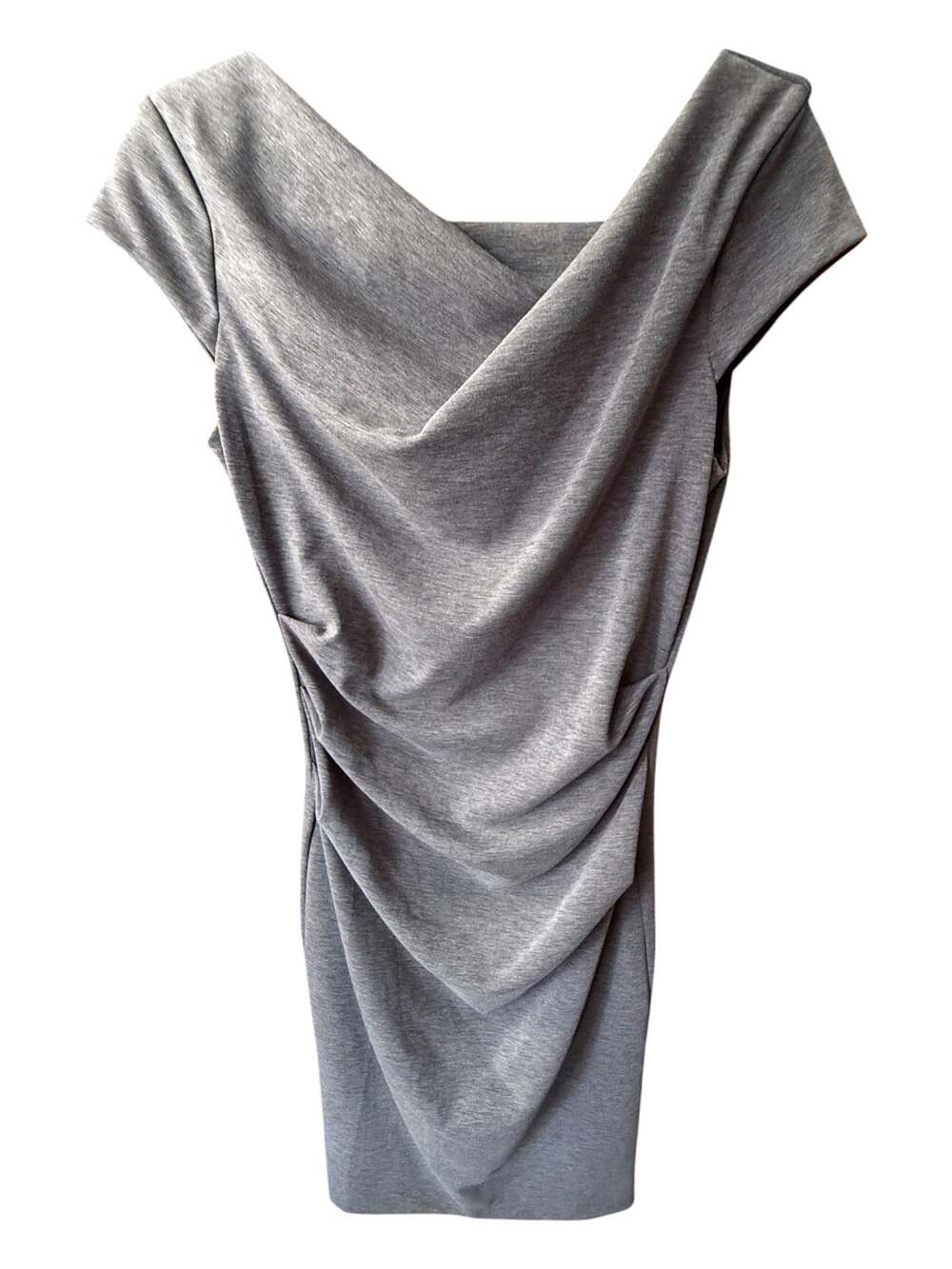 White House Black Market NWT Gray Draped Sheath Dress
